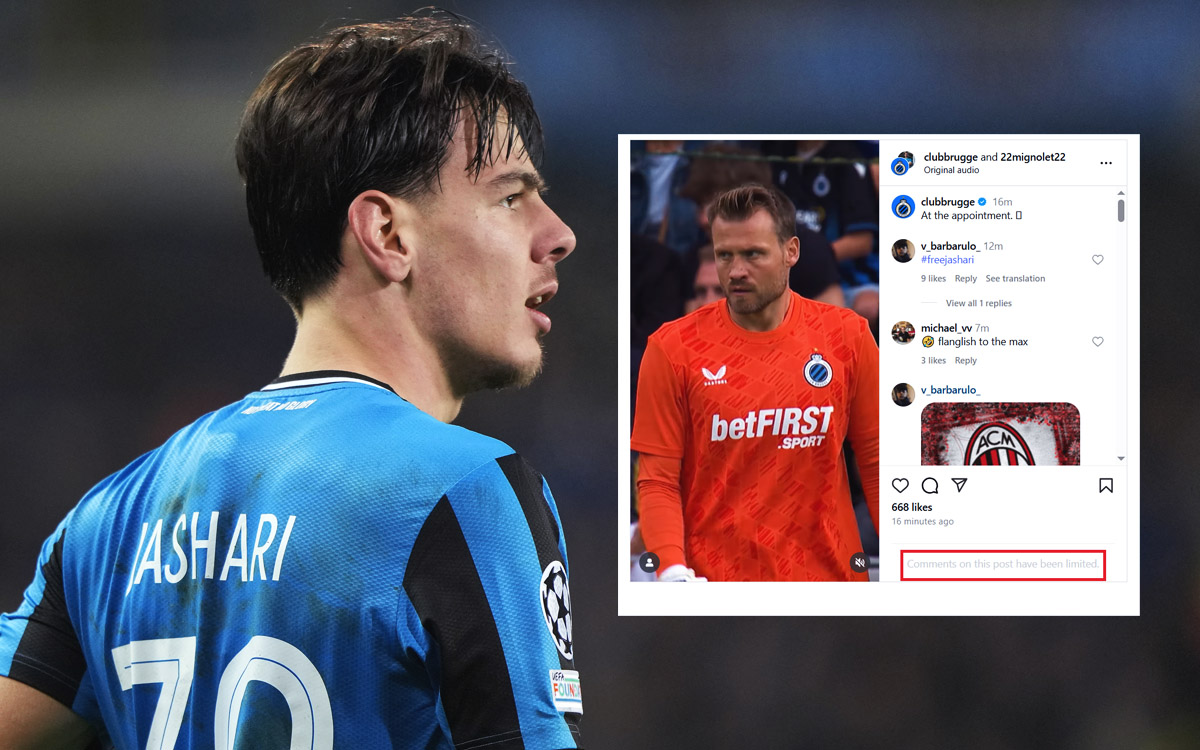 Foto: Club Brugge dipaksa untuk membatasi komentar media sosial di tengah reaksi Jashari-Milan