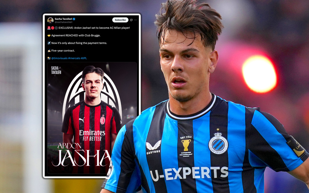 TAVOLIERI: ‘Kesepakatan Dicapai dengan Club Brugge’ – Jashari sekarang ditetapkan untuk bergabung dengan AC Milan